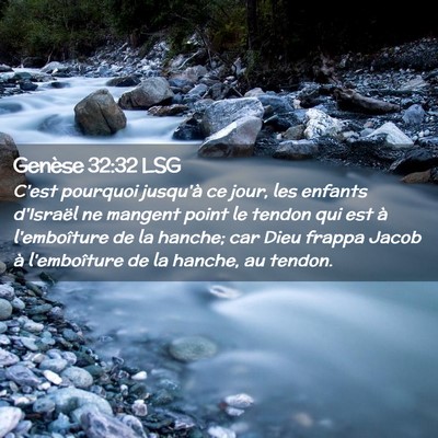 Picture 02 - Genèse 32:32 LSG - C'est pourquoi jusqu'à ce jour, les enfants - Bible Verse Picture