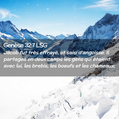Picture 02 - Genèse 32:7 LSG - Jacob fut très effrayé, et saisi d'angoisse. Il - Bible Verse Picture