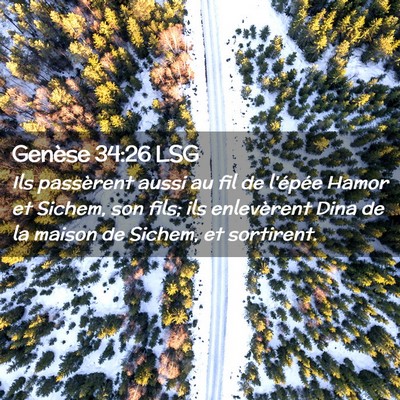 Picture 02 - Genèse 34:26 LSG - Ils passèrent aussi au fil de l'épée Hamor et - Bible Verse Picture