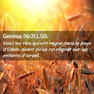 Picture 02 - Genèse 36:31 LSG - Voici les rois qui ont régné dans le pays - Bible Verse Picture