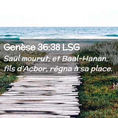 Picture 02 - Genèse 36:38 LSG - Saül mourut; et Baal-Hanan, fils d'Acbor, régna - Bible Verse Picture
