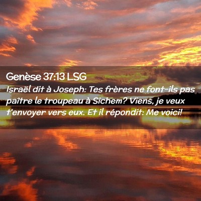Picture 02 - Genèse 37:13 LSG - Israël dit à Joseph: Tes frères ne font-ils - Bible Verse Picture