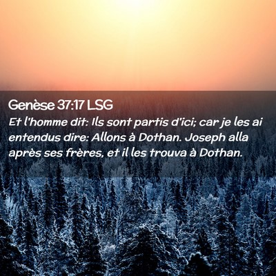 Picture 02 - Genèse 37:17 LSG - Et l'homme dit: Ils sont partis d'ici; car je les - Bible Verse Picture