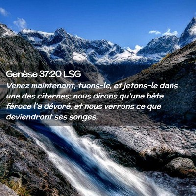 Picture 02 - Genèse 37:20 LSG - Venez maintenant, tuons-le, et jetons-le dans une - Bible Verse Picture