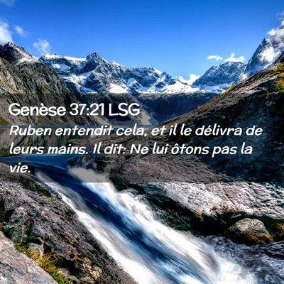 Picture 02 - Genèse 37:21 LSG - Ruben entendit cela, et il le délivra de leurs - Bible Verse Picture