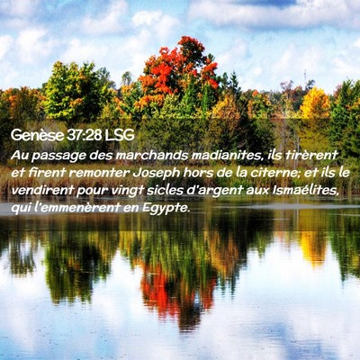 Picture 02 - Genèse 37:28 LSG - Au passage des marchands madianites, ils - Bible Verse Picture