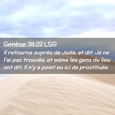 Picture 02 - Genèse 38:22 LSG - Il retourna auprès de Juda, et dit: Je ne l'ai - Bible Verse Picture