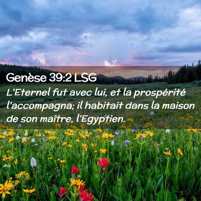 Picture 02 - Genèse 39:2 LSG - L'Eternel fut avec lui, et la prospérité - Bible Verse Picture