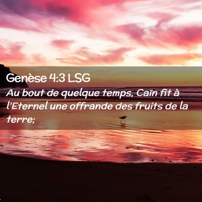 Picture 02 - Genèse 4:3 LSG - Au bout de quelque temps, Caïn fit à l'Eternel - Bible Verse Picture