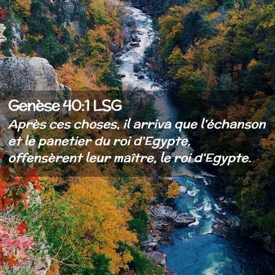 Picture 02 - Genèse 40:1 LSG - Après ces choses, il arriva que l'échanson et - Bible Verse Picture