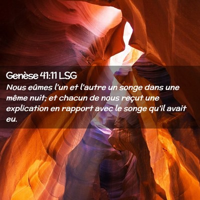 Picture 02 - Genèse 41:11 LSG - Nous eûmes l'un et l'autre un songe dans une - Bible Verse Picture