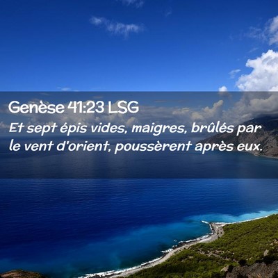 Picture 02 - Genèse 41:23 LSG - Et sept épis vides, maigres, brûlés par le - Bible Verse Picture