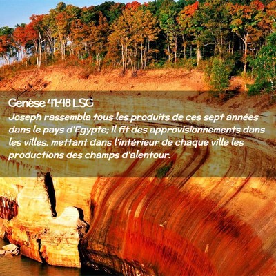 Picture 02 - Genèse 41:48 LSG - Joseph rassembla tous les produits de ces sept - Bible Verse Picture