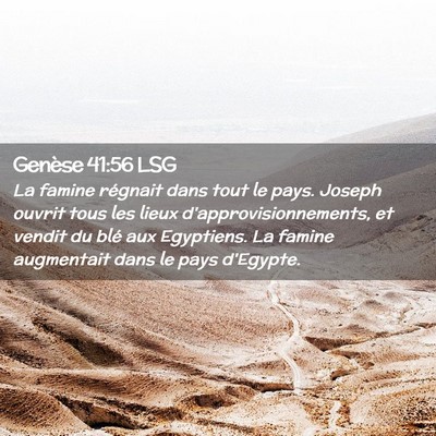 Picture 02 - Genèse 41:56 LSG - La famine régnait dans tout le pays. Joseph - Bible Verse Picture