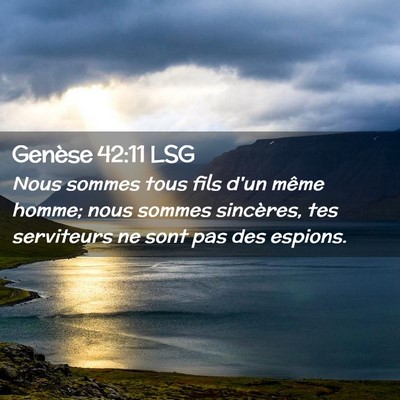 Picture 02 - Genèse 42:11 LSG - Nous sommes tous fils d'un même homme; nous - Bible Verse Picture