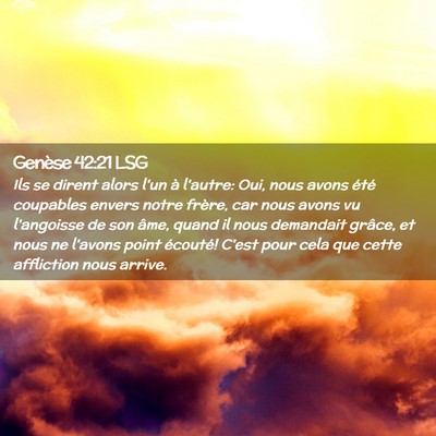 Picture 02 - Genèse 42:21 LSG - Ils se dirent alors l'un à l'autre: Oui, nous - Bible Verse Picture