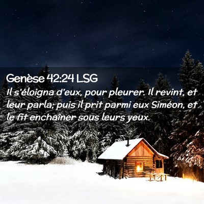 Picture 02 - Genèse 42:24 LSG - Il s'éloigna d'eux, pour pleurer. Il revint, et - Bible Verse Picture