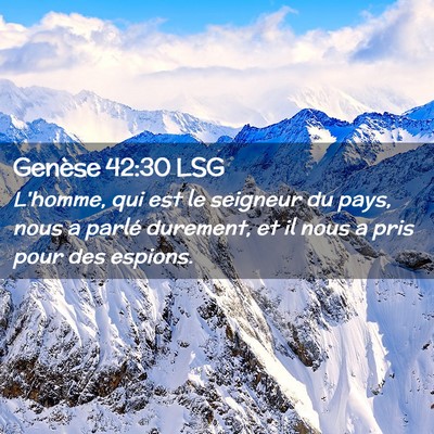 Picture 02 - Genèse 42:30 LSG - L'homme, qui est le seigneur du pays, nous a - Bible Verse Picture