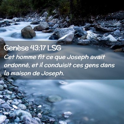 Picture 02 - Genèse 43:17 LSG - Cet homme fit ce que Joseph avait ordonné, et il - Bible Verse Picture