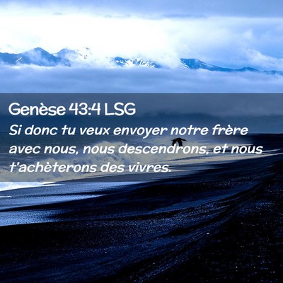 Picture 02 - Genèse 43:4 LSG - Si donc tu veux envoyer notre frère avec nous, - Bible Verse Picture