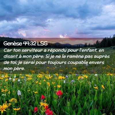 Picture 02 - Genèse 44:32 LSG - Car ton serviteur a répondu pour l'enfant, en - Bible Verse Picture