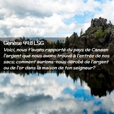 Picture 02 - Genèse 44:8 LSG - Voici, nous t'avons rapporté du pays de Canaan - Bible Verse Picture