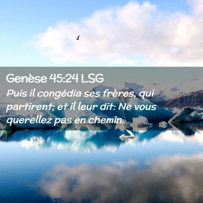 Picture 02 - Genèse 45:24 LSG - Puis il congédia ses frères, qui partirent; et - Bible Verse Picture