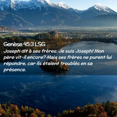 Picture 02 - Genèse 45:3 LSG - Joseph dit à ses frères: Je suis Joseph! Mon - Bible Verse Picture