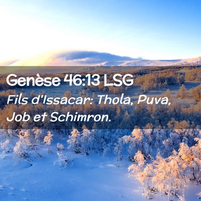 Picture 02 - Genèse 46:13 LSG - Fils d'Issacar: Thola, Puva, Job et - Bible Verse Picture