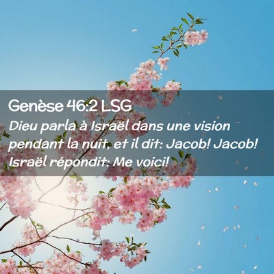 Picture 02 - Genèse 46:2 LSG - Dieu parla à Israël dans une vision pendant la - Bible Verse Picture