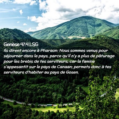 Picture 02 - Genèse 47:4 LSG - Ils dirent encore à Pharaon: Nous sommes venus - Bible Verse Picture