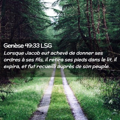 Picture 02 - Genèse 49:33 LSG - Lorsque Jacob eut achevé de donner ses ordres à - Bible Verse Picture