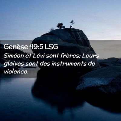 Picture 02 - Genèse 49:5 LSG - Siméon et Lévi sont frères; Leurs glaives sont - Bible Verse Picture