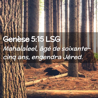 Picture 02 - Genèse 5:15 LSG - Mahalaleel, âgé de soixante-cinq ans, engendra - Bible Verse Picture