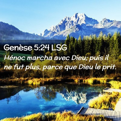 Picture 02 - Genèse 5:24 LSG - Hénoc marcha avec Dieu; puis il ne fut plus, - Bible Verse Picture
