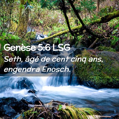Picture 02 - Genèse 5:6 LSG - Seth, âgé de cent cinq ans, engendra - Bible Verse Picture