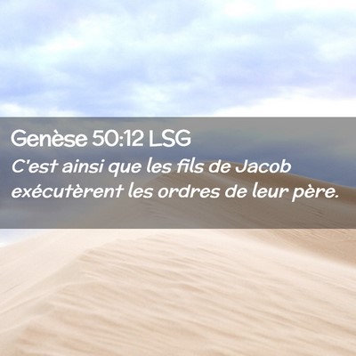 Picture 02 - Genèse 50:12 LSG - C'est ainsi que les fils de Jacob exécutèrent - Bible Verse Picture