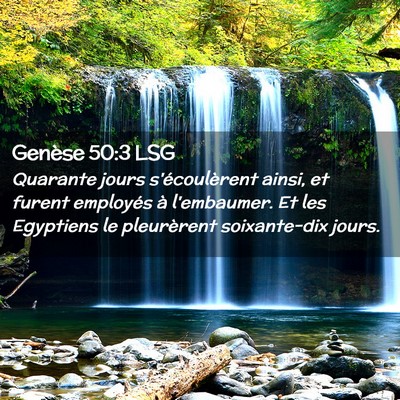 Picture 02 - Genèse 50:3 LSG - Quarante jours s'écoulèrent ainsi, et furent - Bible Verse Picture