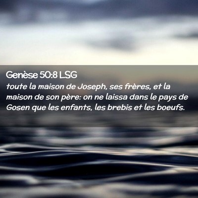 Picture 02 - Genèse 50:8 LSG - toute la maison de Joseph, ses frères, et la - Bible Verse Picture