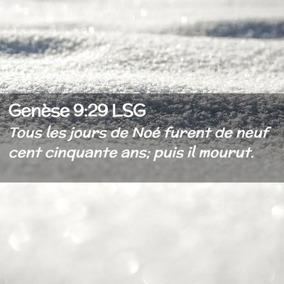 Picture 02 - Genèse 9:29 LSG - Tous les jours de Noé furent de neuf cent - Bible Verse Picture