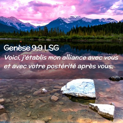 Picture 02 - Genèse 9:9 LSG - Voici, j'établis mon alliance avec vous et avec - Bible Verse Picture