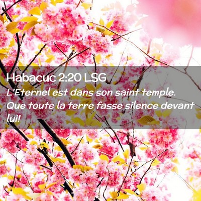 Picture 02 - Habacuc 2:20 LSG - L'Eternel est dans son saint temple. Que toute la - Bible Verse Picture