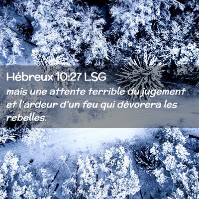 Picture 02 - Hébreux 10:27 LSG - mais une attente terrible du jugement et l'ardeur - Bible Verse Picture