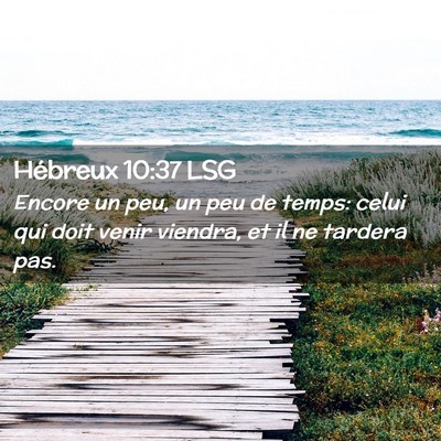 Picture 02 - Hébreux 10:37 LSG - Encore un peu, un peu de temps: celui qui doit - Bible Verse Picture