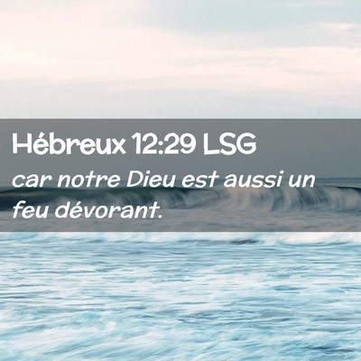 Picture 02 - Hébreux 12:29 LSG - car notre Dieu est aussi un feu - Bible Verse Picture