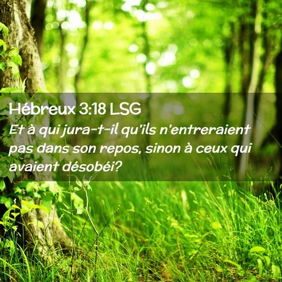 Picture 02 - Hébreux 3:18 LSG - Et à qui jura-t-il qu'ils n'entreraient pas dans - Bible Verse Picture