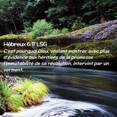 Picture 02 - Hébreux 6:17 LSG - C'est pourquoi Dieu, voulant montrer avec plus - Bible Verse Picture