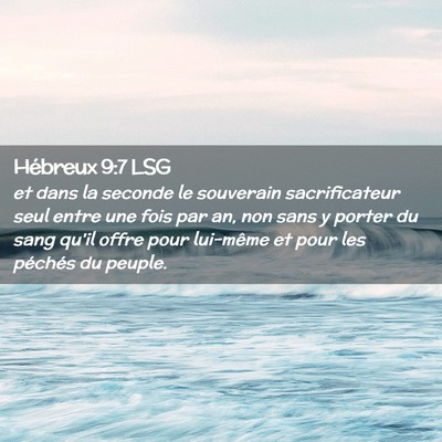 Picture 02 - Hébreux 9:7 LSG - et dans la seconde le souverain sacrificateur - Bible Verse Picture