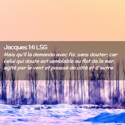 Picture 02 - Jacques 1:6 LSG - Mais qu'il la demande avec foi, sans douter; car - Bible Verse Picture