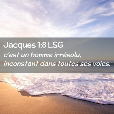 Picture 02 - Jacques 1:8 LSG - c'est un homme irrésolu, inconstant dans toutes - Bible Verse Picture